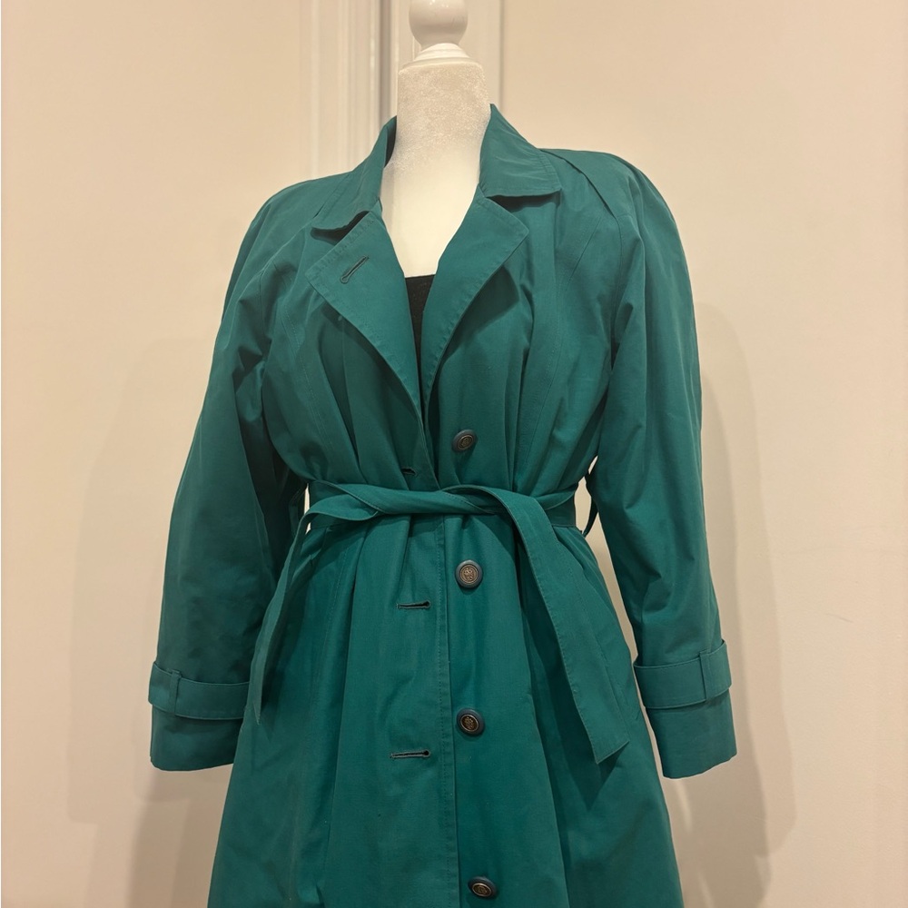 London Fog Teal Trench Coat for Women